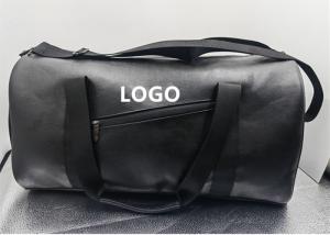 Cheap Black Men Sports Duffle Bag Leather Travel Weekender Overnight Duffel Bag for sale