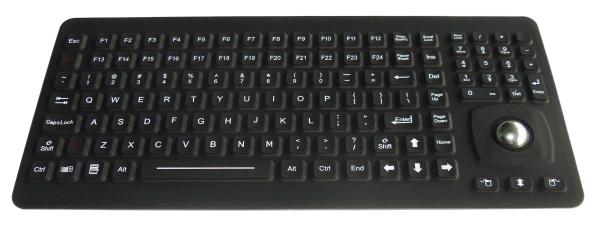 Quality Ruggedized Silicone Rubber Keyboard With Optical Trackball Panel Mount wholesale