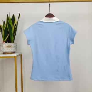 Stitching Contrast Color Horse Riding Tops Polo T Shirts Short Sleeve Base Layer