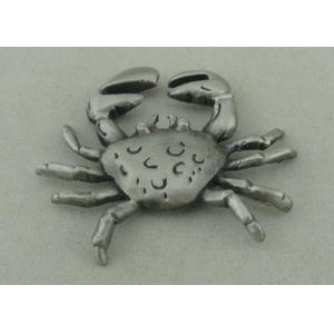 Full Relief Crabs Custom Made Badges , Pewter Material Antique Nickel Plating