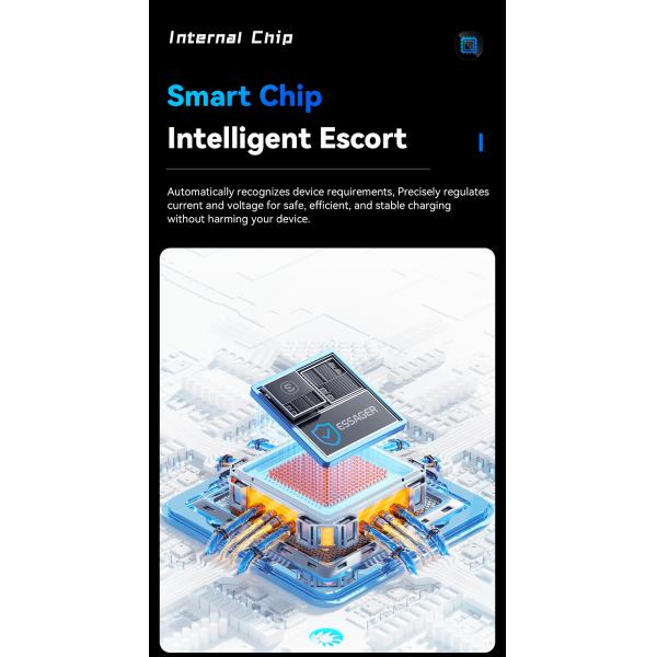 Aluminum Alloy Data Charging Cable USB C To USB A 100W 7A ESSAGER ES-X45 Series