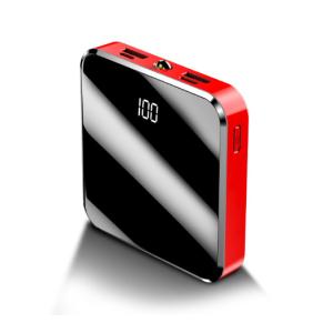 China Full Mirror  Portable Cell Phone Power Bank Dual USB Micro Type C Charging on sale
