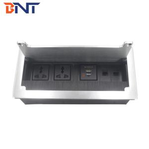 China Factory Wholesale Office Furniture Brush Cover Desktop Socket Hidden In Desk Table on sale
