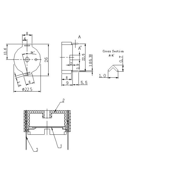 Square Wave Micro Piezo Buzzer 3.5mA 1 - 30V Wireless Door Buzzer 2048 Hz