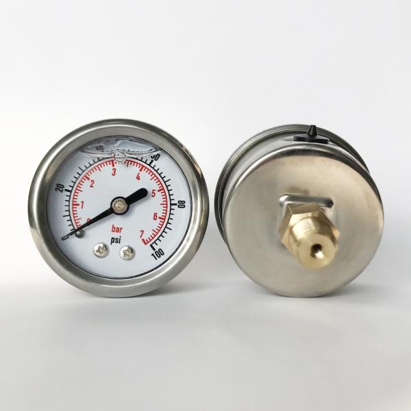 Quality 1.5 Inches Dual Scale Glycerine Fillable Manometer 1/8" NPT Back Mount Liquid Filled Pressure Gauge wholesale