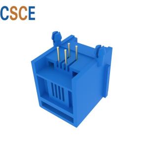 5523 Series Right Angle RJ11 Single Port Female Modular Jack With Panel Stop