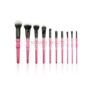 China New Trending 10PCS Makeup Brush Set With Wooden Gourd Shaped Handle And Synthetic Hair on sale