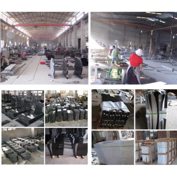 Unique Black Granite Gravestone , Personalized Tombstone Grave Markers