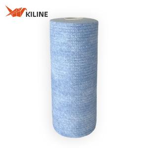 China KILINE Custom Blue Disposable Dish Roll Wood Pulp And PP Kitchen Wiping Cloth on sale