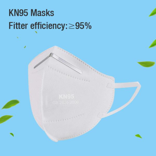 White Color Anti Virus KN95 Face Mask FFP2 5 Layers 95% Efficiency Easy