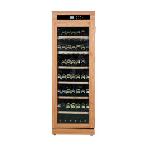 Quality Durable Wooden Wine Cooler Cabinet with Natural Oak Finish and Horizontal Bottle Storage wholesale