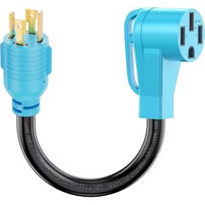 1 FT 10 Gauge STW USA Power Cord RV Generator Adapter with NEMA L14-30 Male Plug