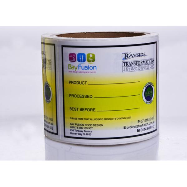 Printing custom waterproof food grade self adhesive paper labels