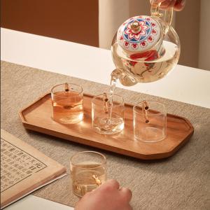 Cheap Ready To Ship In Stock Customized Glassware Teapot Set With Ceramic Inner Container One Teapot And Four Cups for sale