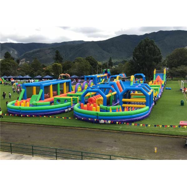 Quality Large Size Inflatable Fun 5K , Bouncy Castle Assault Course Flexible  Combination wholesale