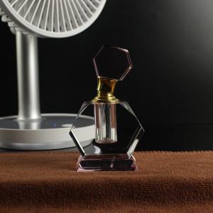 6ml Pink Crystal Perfume Bottle with Engraved Design