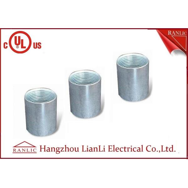 Quality Zinc Plated Electrical Rigid Conduit Fittings Coupling Socket , Electro Galvanized Inside Thread wholesale