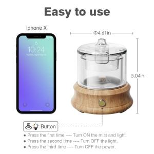 Solid Wood Glass Essential Oil Ultrasonic Air Humidifier Aroma Diffuser