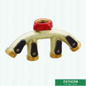 Customized Garden Hose Pipe Shut Off Valve Garden Brass 4 Way Water Hose