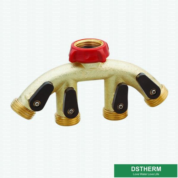 Customized Garden Hose Pipe Shut Off Valve Garden Brass 4 Way Water Hose