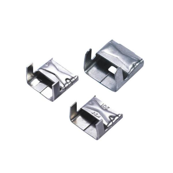 Quality L Type Stainless Steel Buckle , Steel Banding Clips Oxidation Resistant wholesale