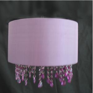 China Acrylic Drum Easy Fit Pendant Shade Pendant Purple Beaded Lampshade on sale