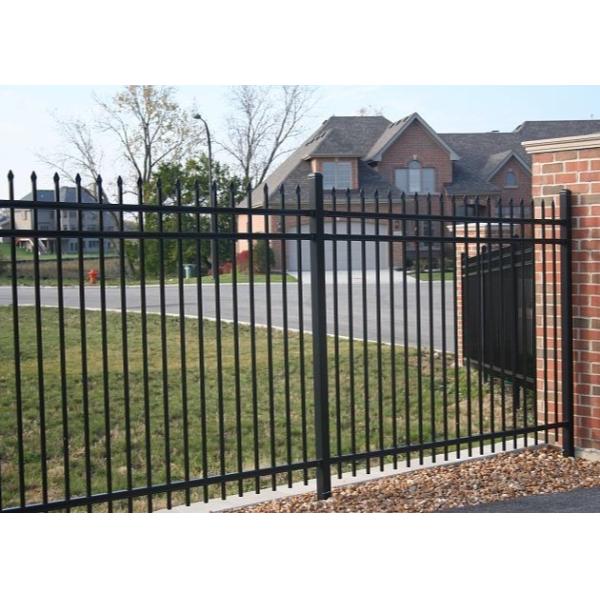 Quality 2.4m Width By 2.1m High Wrought Iron Steel Fence Security Pipe wholesale