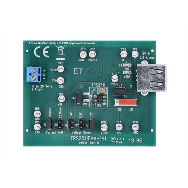Quality TPS2511EVM-141 Embedded Solutions USB Dedicated Charging Port Controller Evaluation Module wholesale