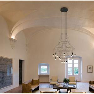 Modern 110V 220V 240V LED black wireflow pendant light lamp Wireflow Chandeliers