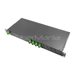 1U 19 Inch Rack Mounted Optical PLC Splitter 1×4 SC APC Connectors With Adapters