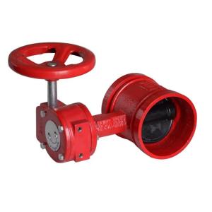 Low Temperature Rubber Coated Disc Grooved End Butterfly Valve with Ductile Iron