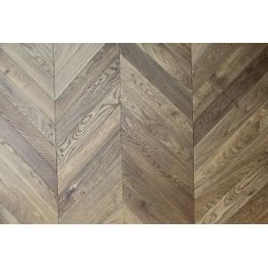 Cheap Dark Smoked Wax Oiled Engineered Wood Chevron Flooring Matt Design for sale