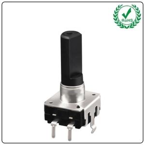 Cheap ec12 pc board rotary encoder 5v with Insulated d shaft rohs incremental 24 pos patch dial rotary encoder 360 switch for sale