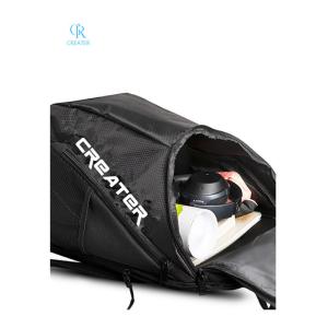 Black Badminton Racket Bag Backpack Jacquard Polyester Lightweight