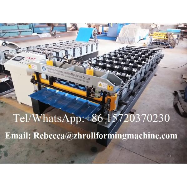 Advanced metal Roofing Sheet Roll Forming Machine With Double Chains Drive 0.3mm