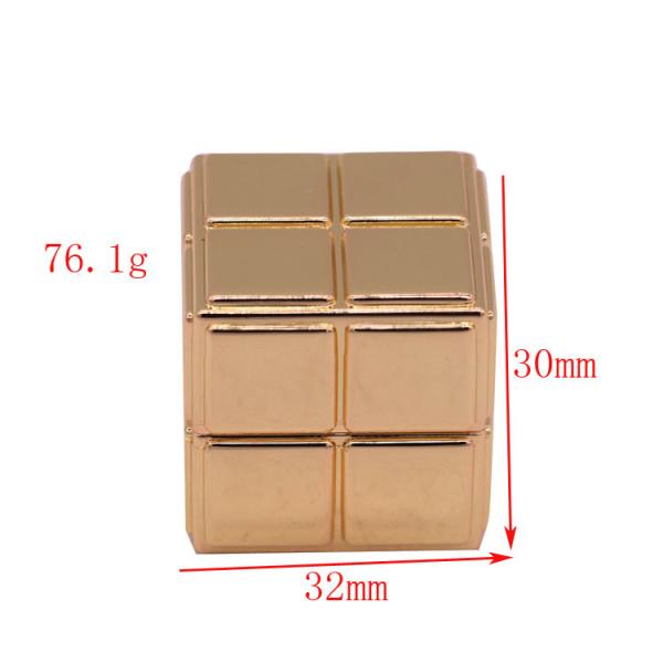 Quality Golden Square Zinc Alloy Magnetic Perfume Cap For Simple And Generous wholesale