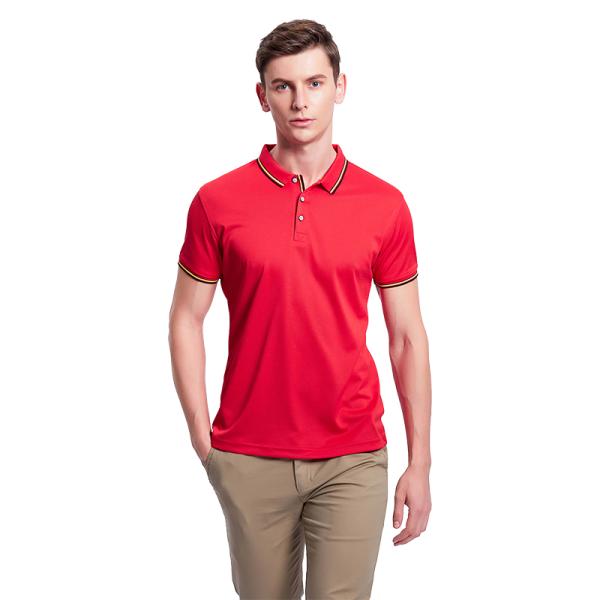 Flyita Short-Sleeved Casual Man Slim Solid Color Polo T Shirt