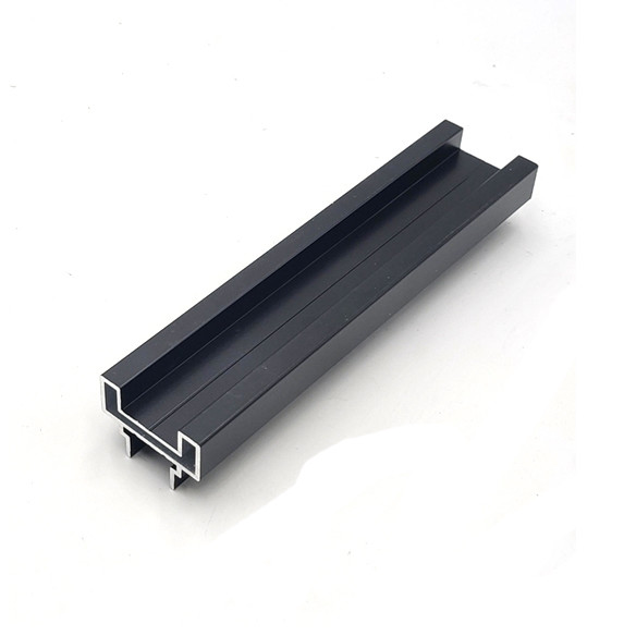 Quality Residential Narrow Sliding Black Aluminum Extrusion Profiles For Door Down Frame wholesale