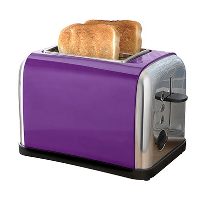 Quality Purple 2 Slot Electric Smart Small 2 Slice Toaster With Removeable Crumb Tray wholesale