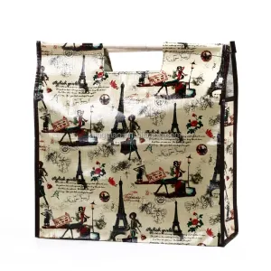 PP Double Handle Reusable Laminated Woven Shopping Bag With Washable And Foldable