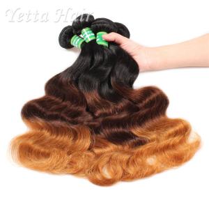 3 Tone Color Real Hair Ombre Extensions With No tangle No Shedding
