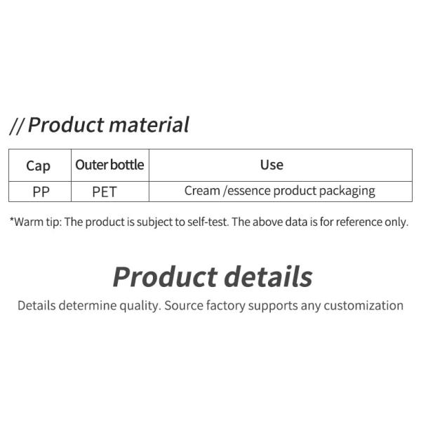 50ml 80ml 150ml PET Makeup Storage Jars Clear Plastic Jar For Packaging Transparent Plastic Container