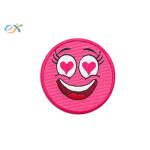 Cute Emoji Twill Iron On Embroidered Patches Rayon Thread For Kids Jeans Jacket