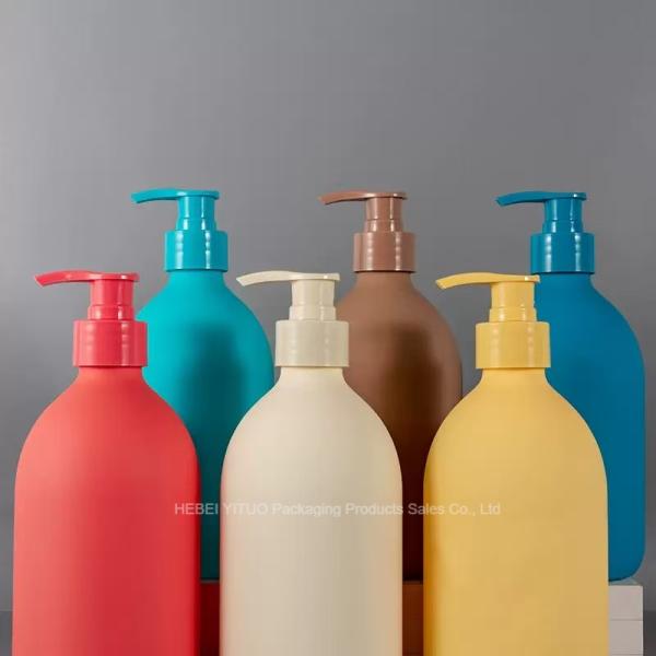 Quality Brown Plastic Reusable Shampoo Containers Empty 500ml With Press Pump wholesale