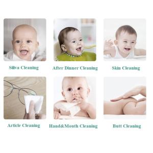 Customized Private Label Unscented Baby Water Wipes Natural Fabric Biodegradable