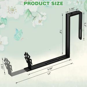 Adjustable Planter Box Brackets for 6''-12'' Depth Flower Boxes in Modern Design