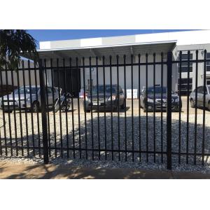 steel tubular Security Garrison Fencing 2.4M height x 2.4M width Rails 40mm
