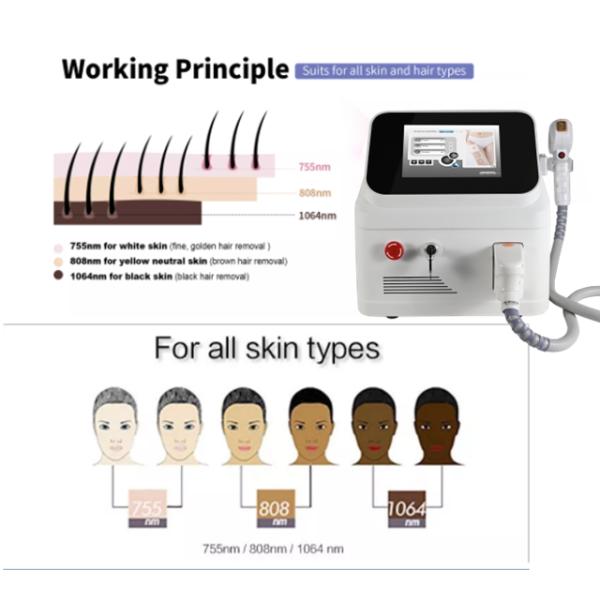3 Wavelength Diode Laser Hair Removal Device With 10 Inches TFT Chromatic Screen