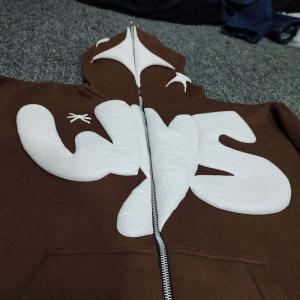 Factory Custom Logo French Terry 3D Puff Printing Full Face Zip Up Hoodies for