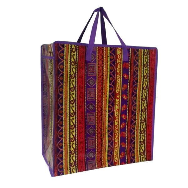 Quality Reusable Double Handle Grocery Shopping Bag With Zipper Closure wholesale